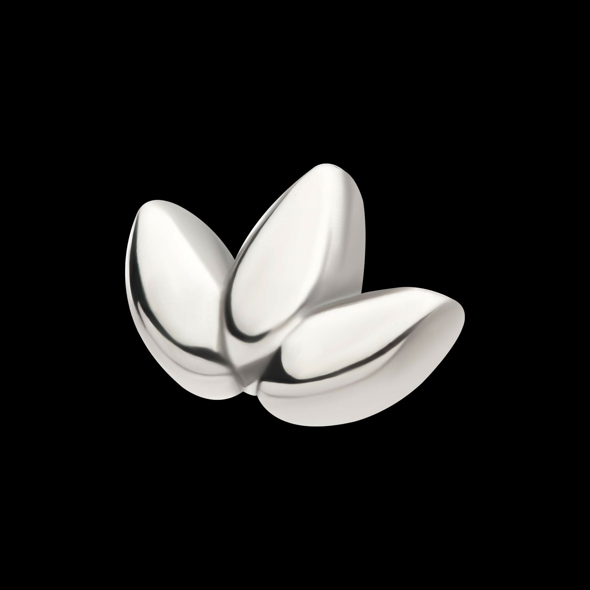 Titanium Threadless Fan Shape Petals 3-Cluster Top