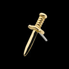 14Kt Yellow Gold Threadless with Dagger Top