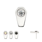 Coffin with Bezel Set Round CZ Flatback Stud Earring / Nosering - CZ in Titanium