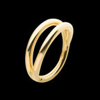 Double Hoop Side Facing Hinged Segment Clicker Earring / Nosering – 14Kt Yellow Gold