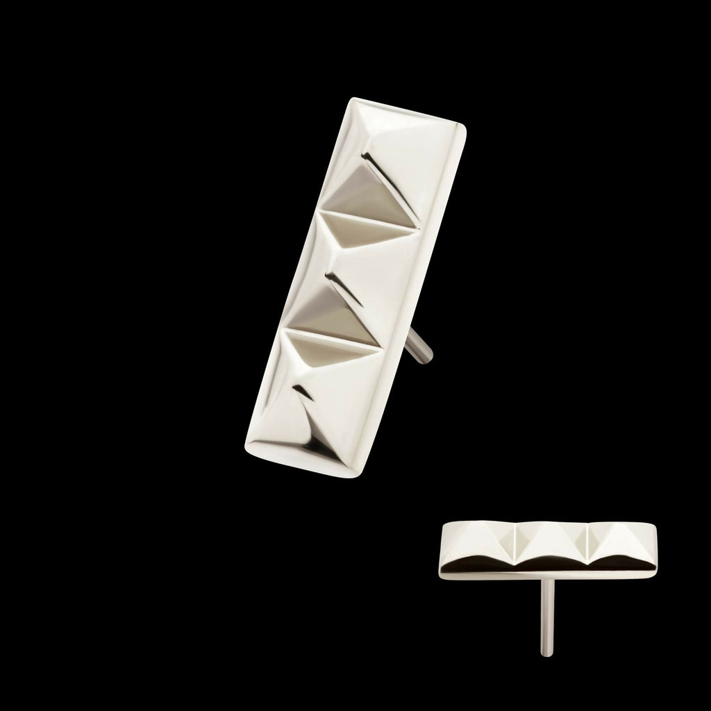 Titanium Threadless 3 Pyramid Stud Top