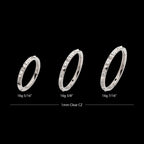Alternating CZ & Pyramid Stud Side Facing Hinged Segment Clicker Hoop Earring / Nosering – Titanium