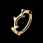Thorn Hoop Side Facing Hinged Segment Clicker Earring / Nosering – 14Kt Yellow Gold