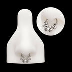 Pronged Round CZ Duo Snake Front Facing Hinged Segment Clicker Hoop Earring / Nosering – Titanium