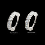 Prong Set Clear AAA CZ 2.5mm Thick Hinged Segment Clicker Hoop Earring / Nosering – Titanium