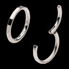 Corrugated Edge Titanium Side Facing Hinged Segment Clicker Hoop Earring / Nosering