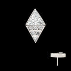 Titanium Threadless Triangle & Round CZ Rhombus Shape Top