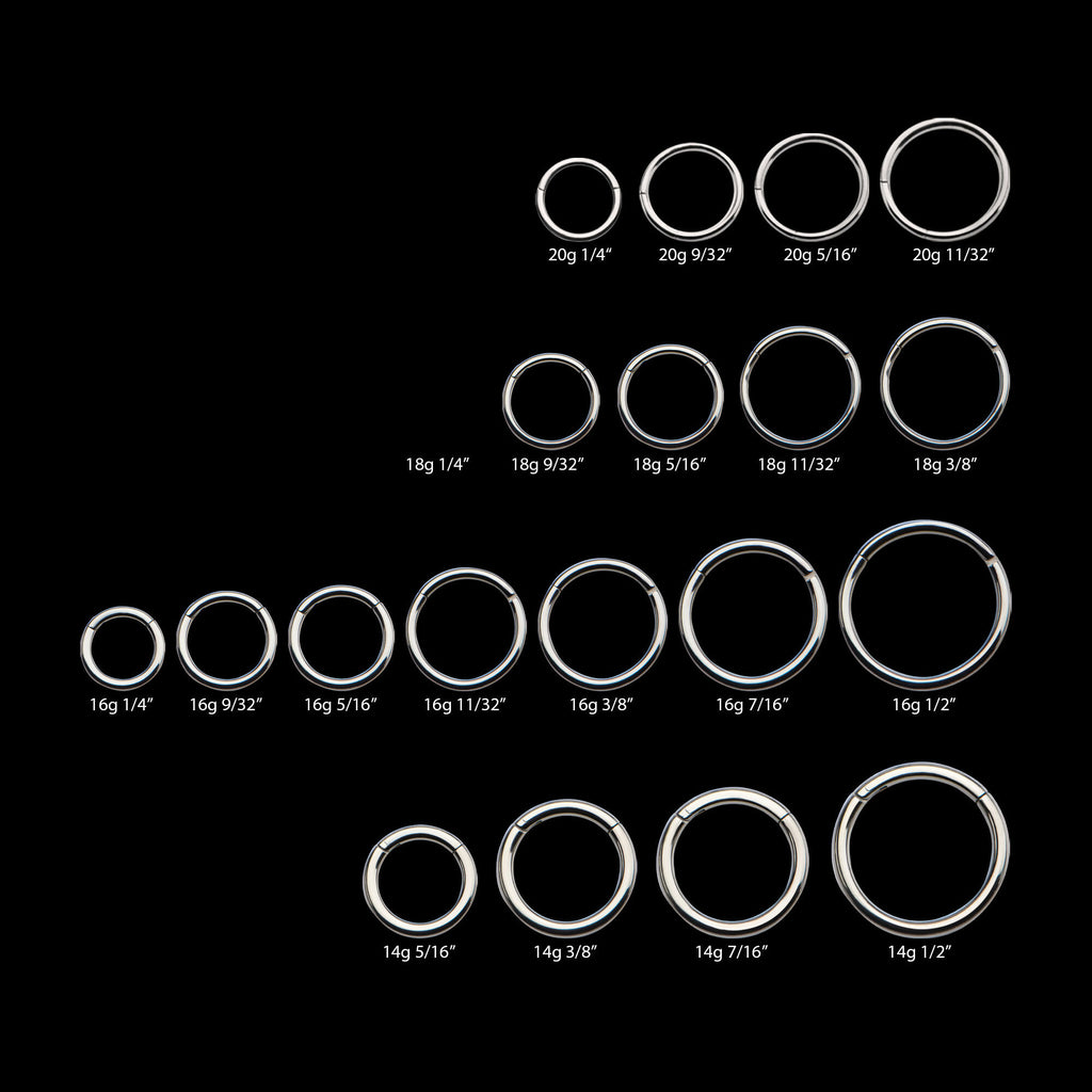 Hinged Segment Clicker (20g to 14g) Hoop Earring / Nosering – Titanium