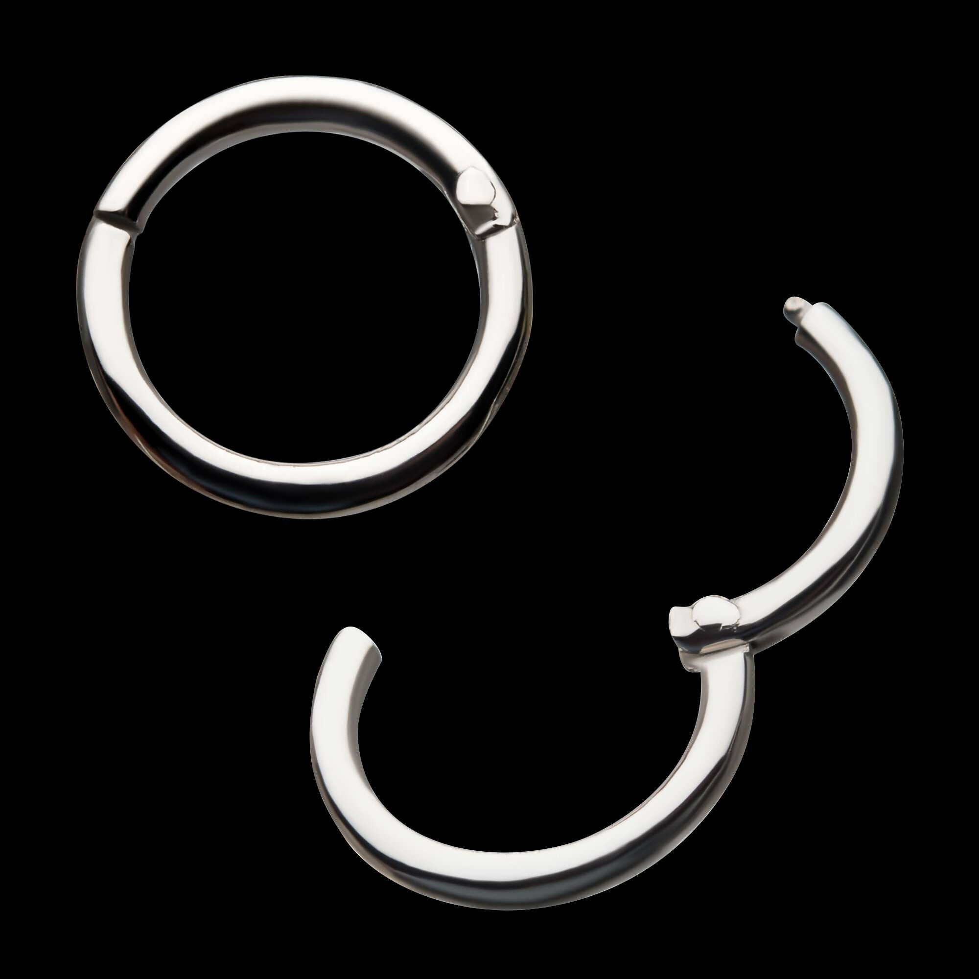 Basic Hinged Segment Clicker Hoop Earring / Nosering – 14Kt White Gold