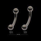 Black PVD Titanium Internally Threaded Ball End Curved Barbell Earring / Nosering