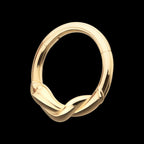 Snake Twisted Front Facing Hinged Segment Clicker Hoop Earring / Nosering – 14Kt Yellow Gold