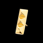 24Kt Gold PVD Titanium Threadless 3 Pyramid Stud Top