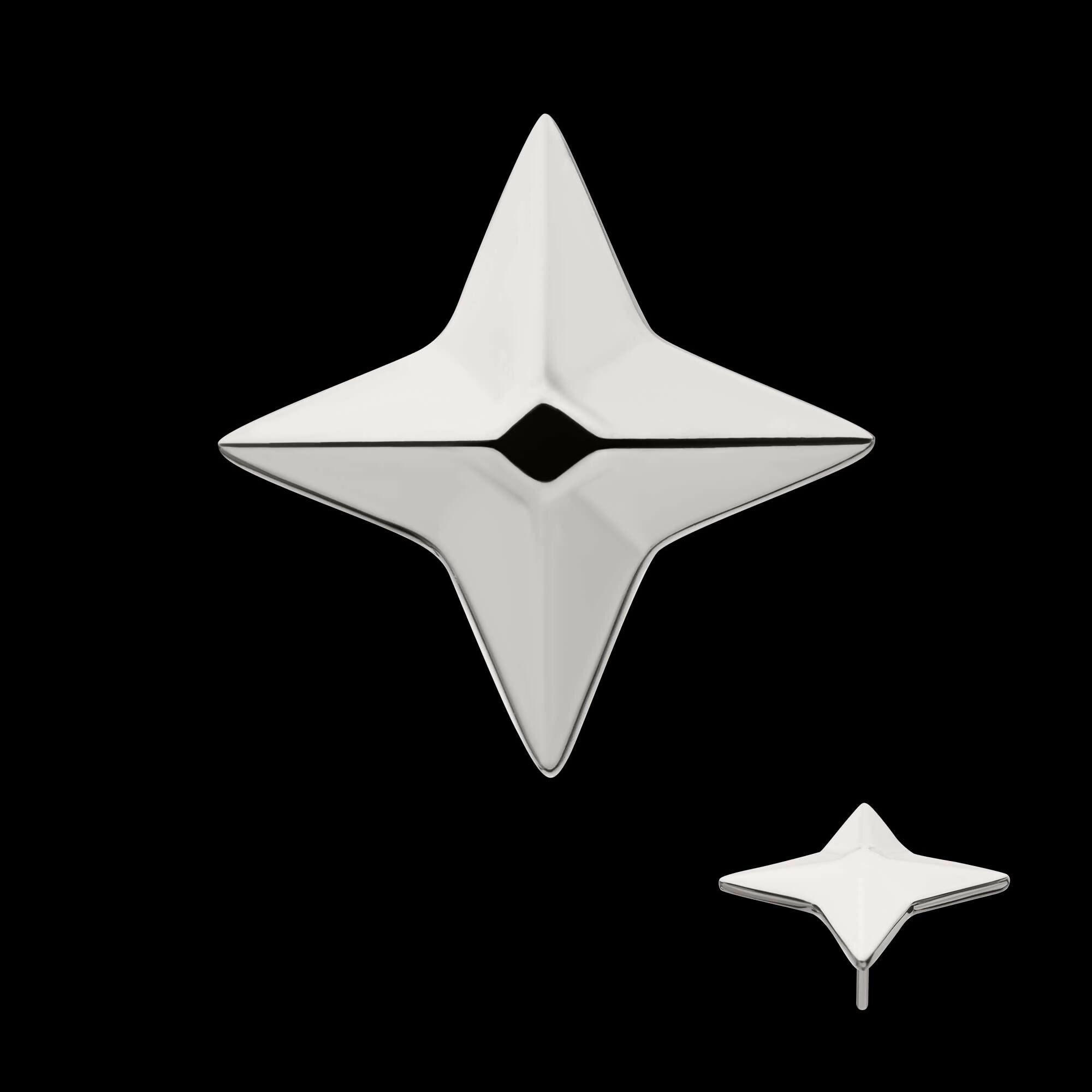 Titanium Threadless Naruto Shippuden Shurekin 3D Top