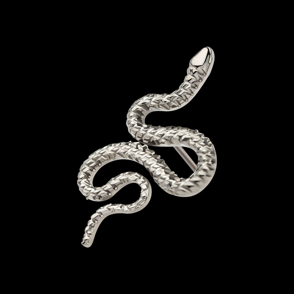 Titanium Threadless Diamond Pattern Snake Top