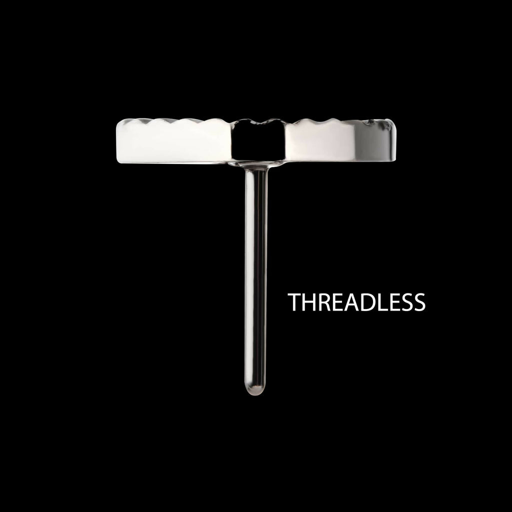 Titanium Threadless Corrugated Crescent Moon Top