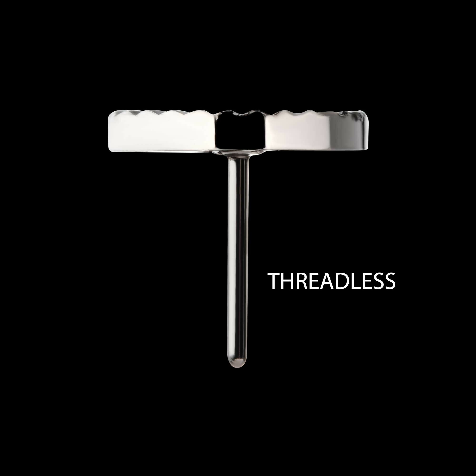 Titanium Threadless Corrugated Crescent Moon Top