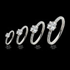 Centerpiece Prong Set Square Clear CZ Eternity Side Facing Hinged Segment Clicker Hoop Earring / Nosering – Titanium
