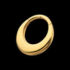 24Kt Gold PVD Titanium Sleek Dome Septum Front Facing Hinged Segment Clicker Hoop Earring / Nosering